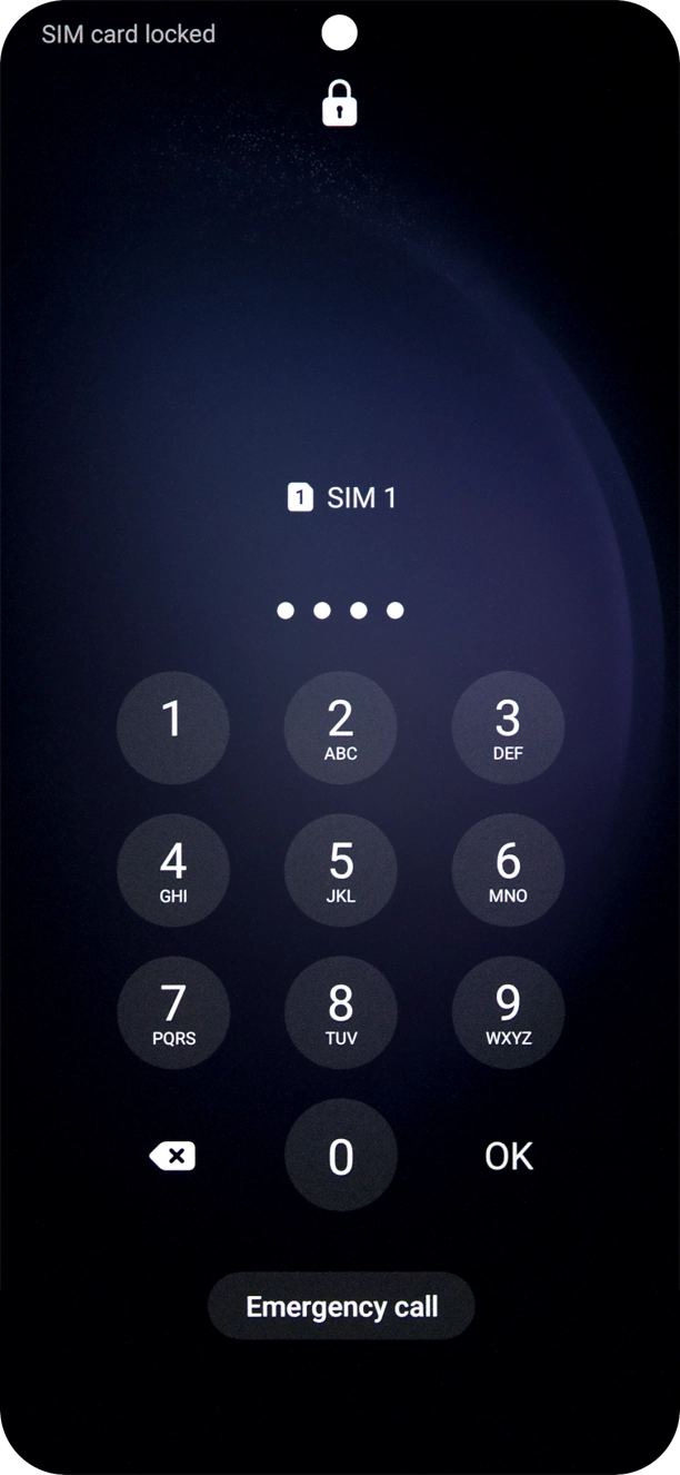 Key in your SIM PIN and press OK. The default SIM PIN is 0000.