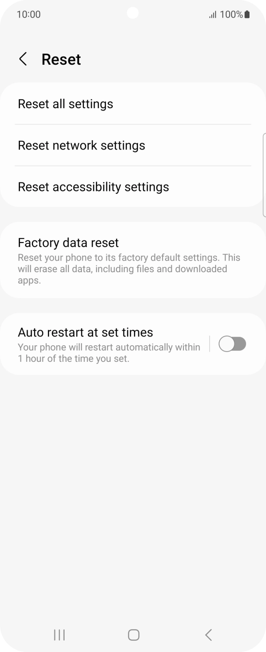 Press Factory data reset.