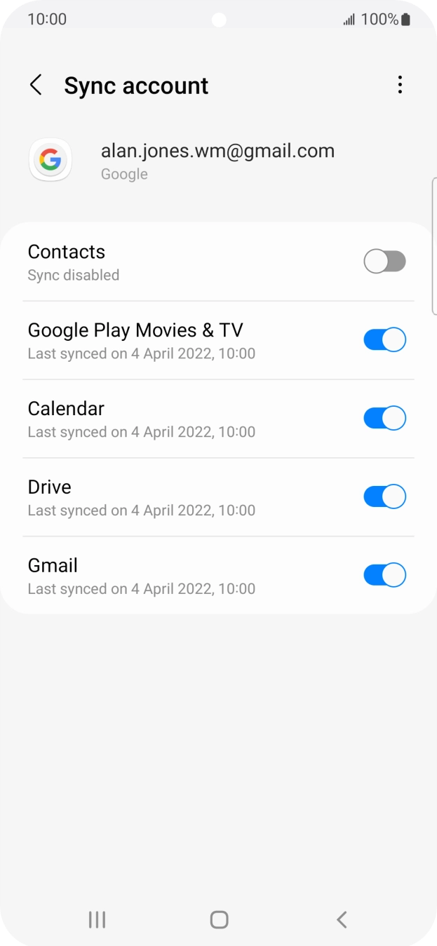 Press the indicator next to 'Contacts' to turn on the function.