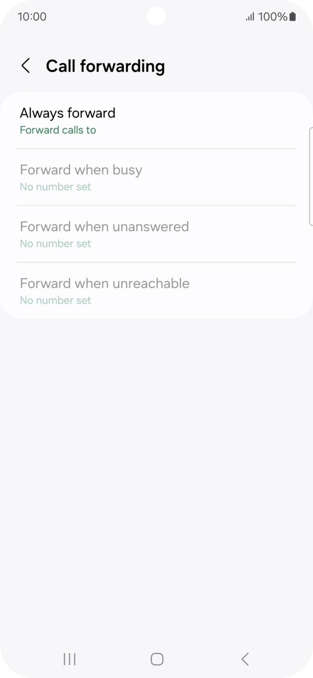 Press the required divert type.
