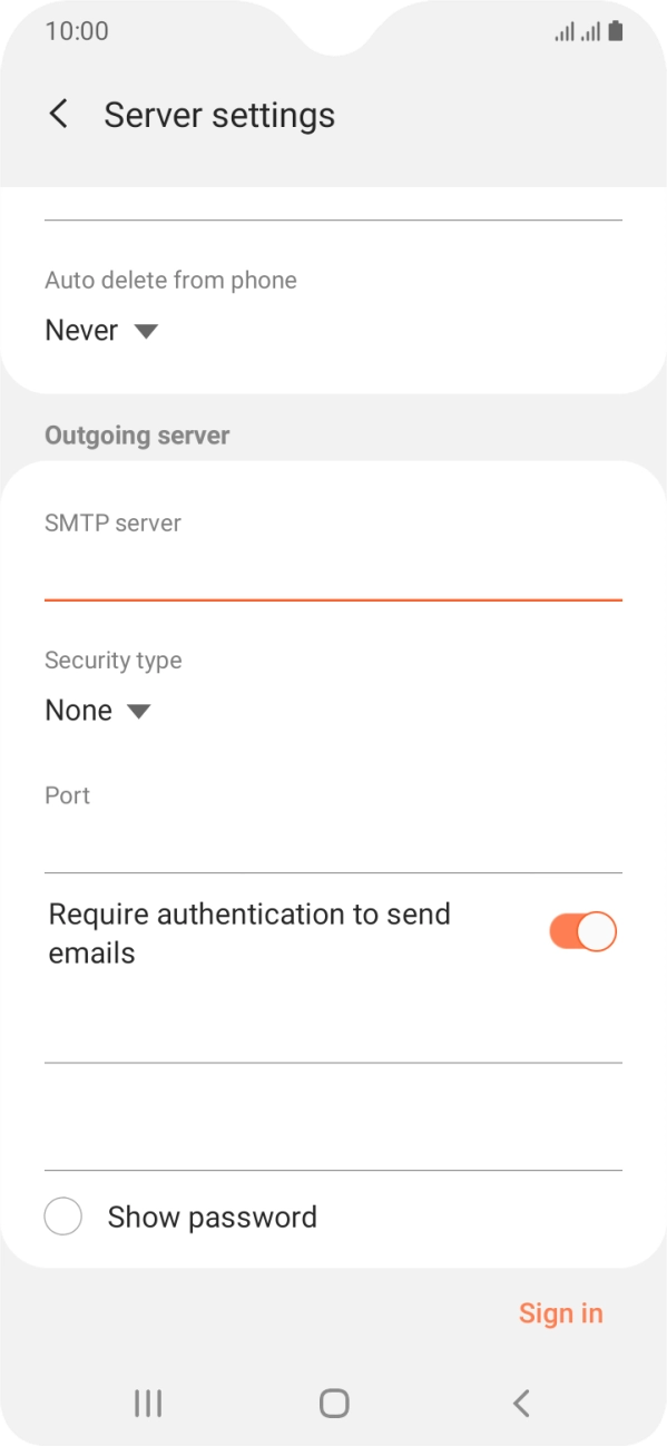 Press the drop down list below 'Security type'. Press the drop down list below 'Security type'.