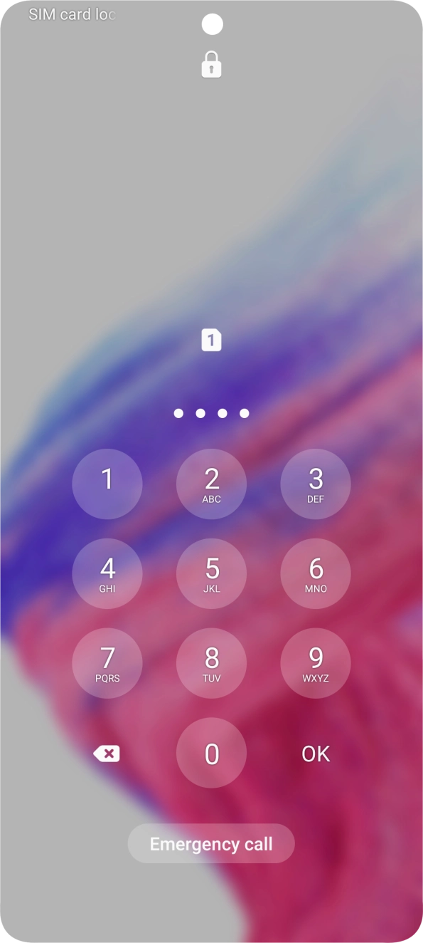 Key in your SIM PIN and press OK. The default SIM PIN is 0000.