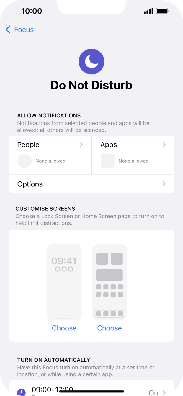 Press People and follow the instructions on the screen to select which contacts you would like to receive calls and notifications from when Do Not Disturb is turned on.