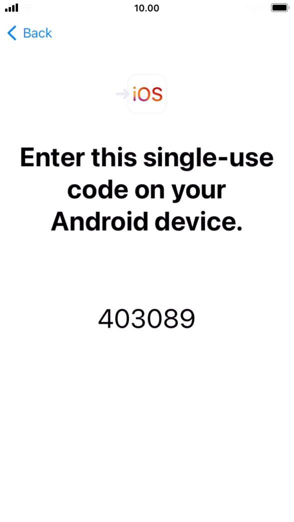 Follow the instructions on the screen and in the 'Move to iOS' app to transfer the content from the Android phone to your phone and set up your phone and prepare it for use.