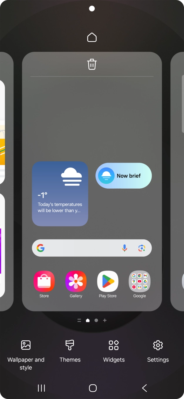 Press the required setting and follow the instructions on the screen to personalise the appearance of the home screen.