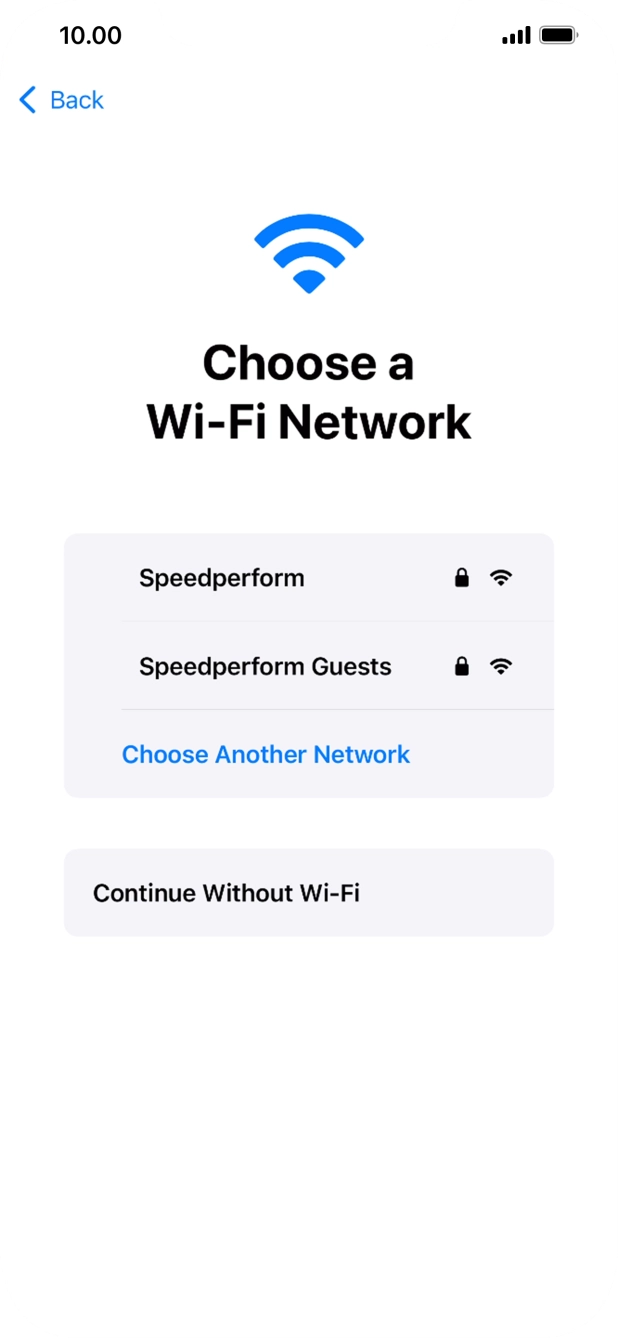 Press the required WiFi network.