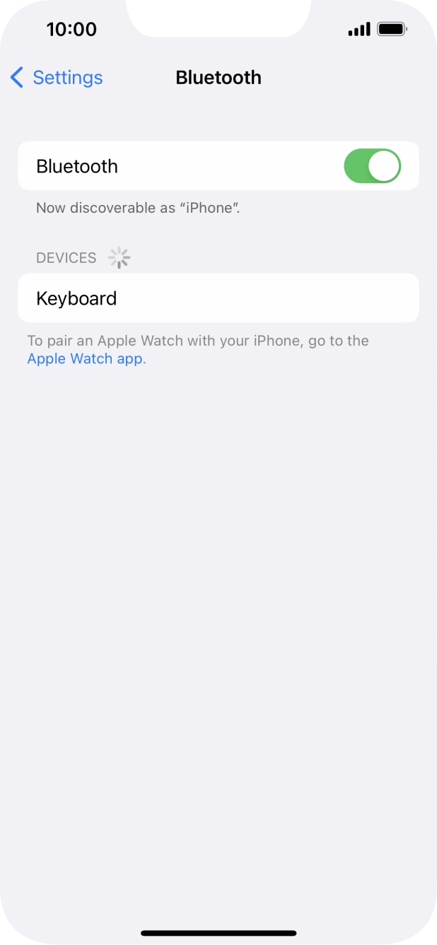 Press the required Bluetooth device and follow the instructions on the screen to pair the device with your phone.