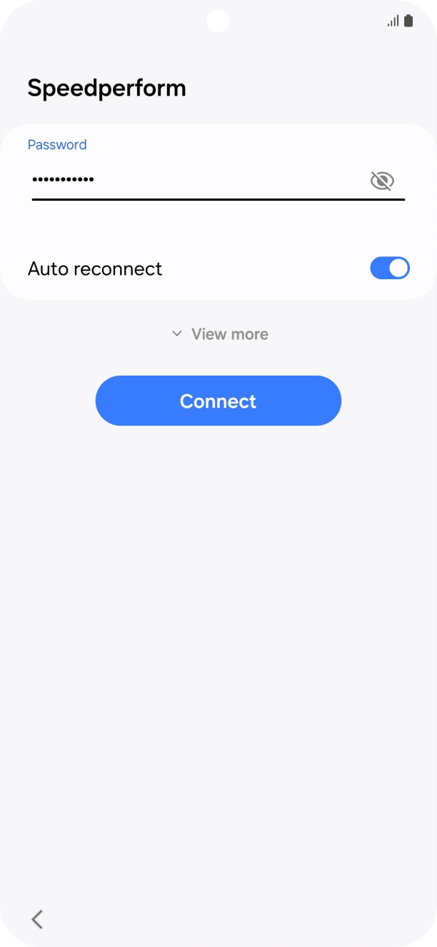 Key in the password for the WiFi network and press Connect.