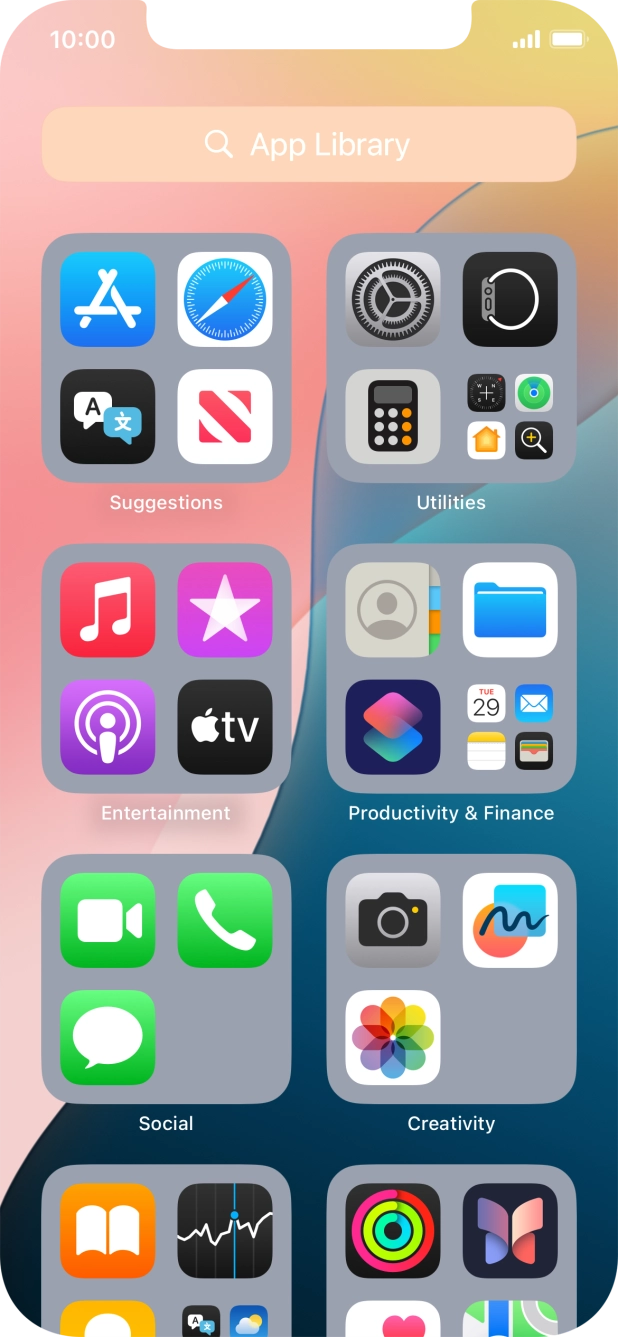Press the required app. Press the required app.