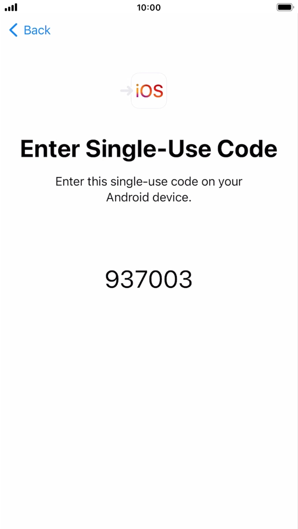 Follow the instructions on the screen and in the 'Move to iOS' app to transfer the content from the Android phone to your phone and set up your phone and prepare it for use.