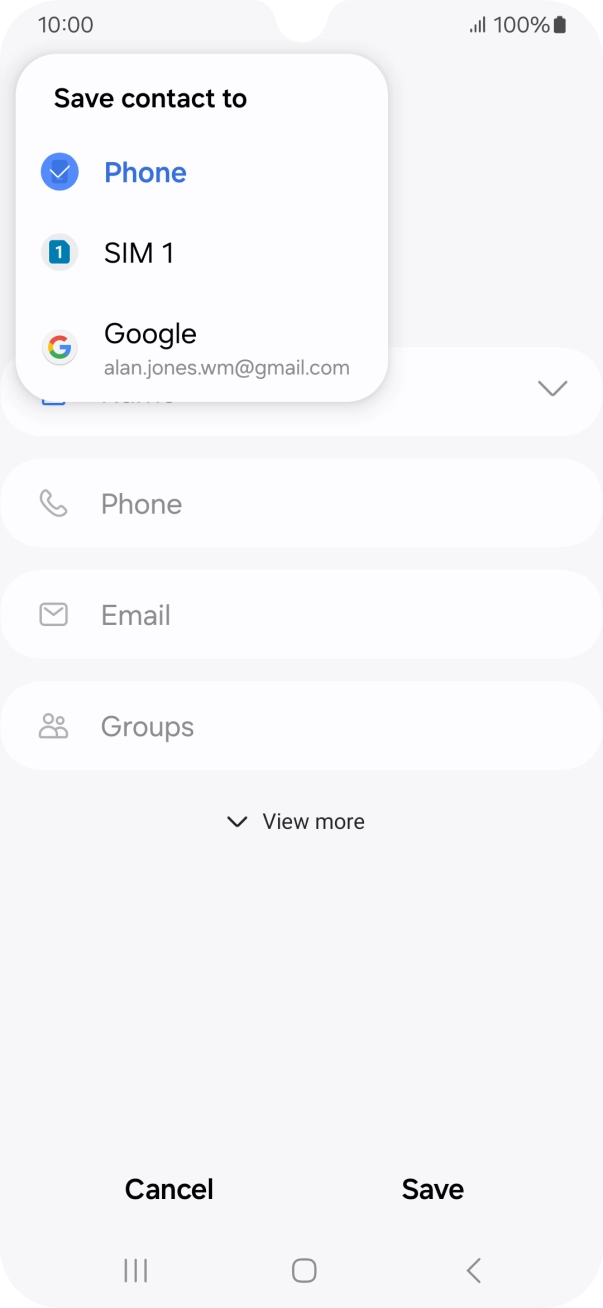 Press the required Google account. Press the required Google account.