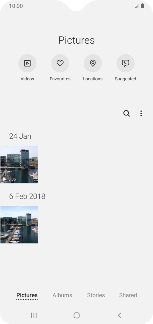 Press Albums and go to the required folder.