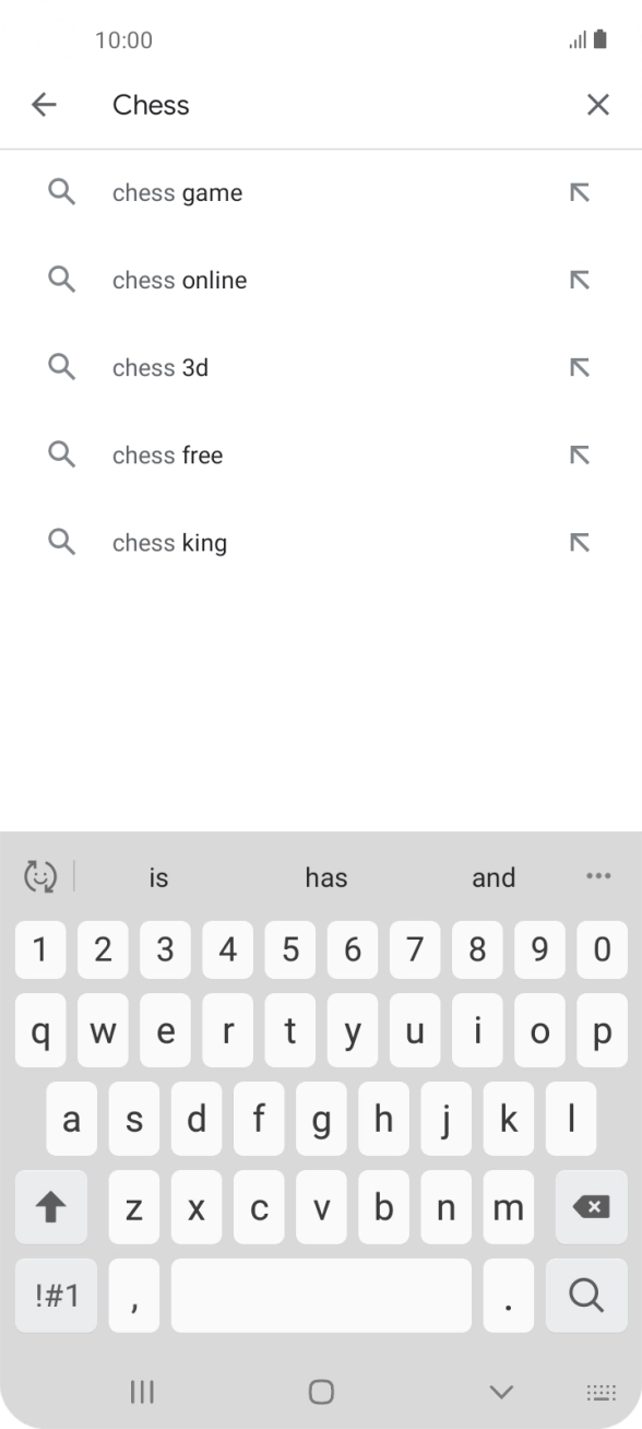 Key in the name or subject of the required app and press the search icon.