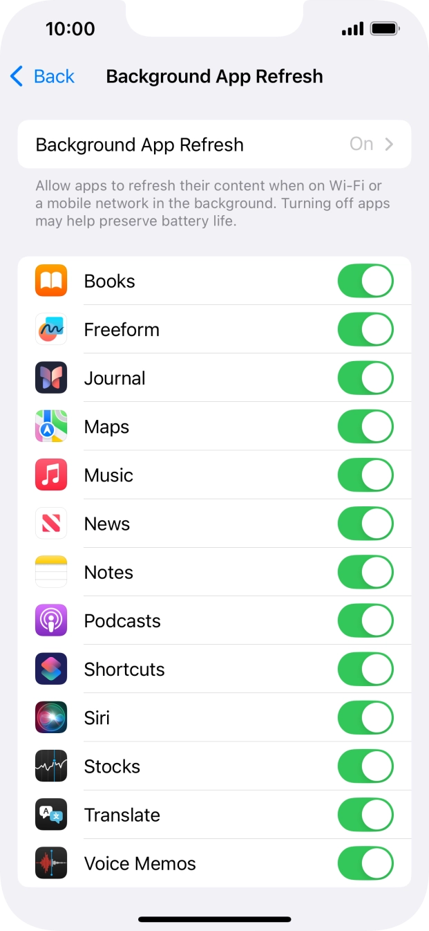Press Background App Refresh. Press Background App Refresh.
