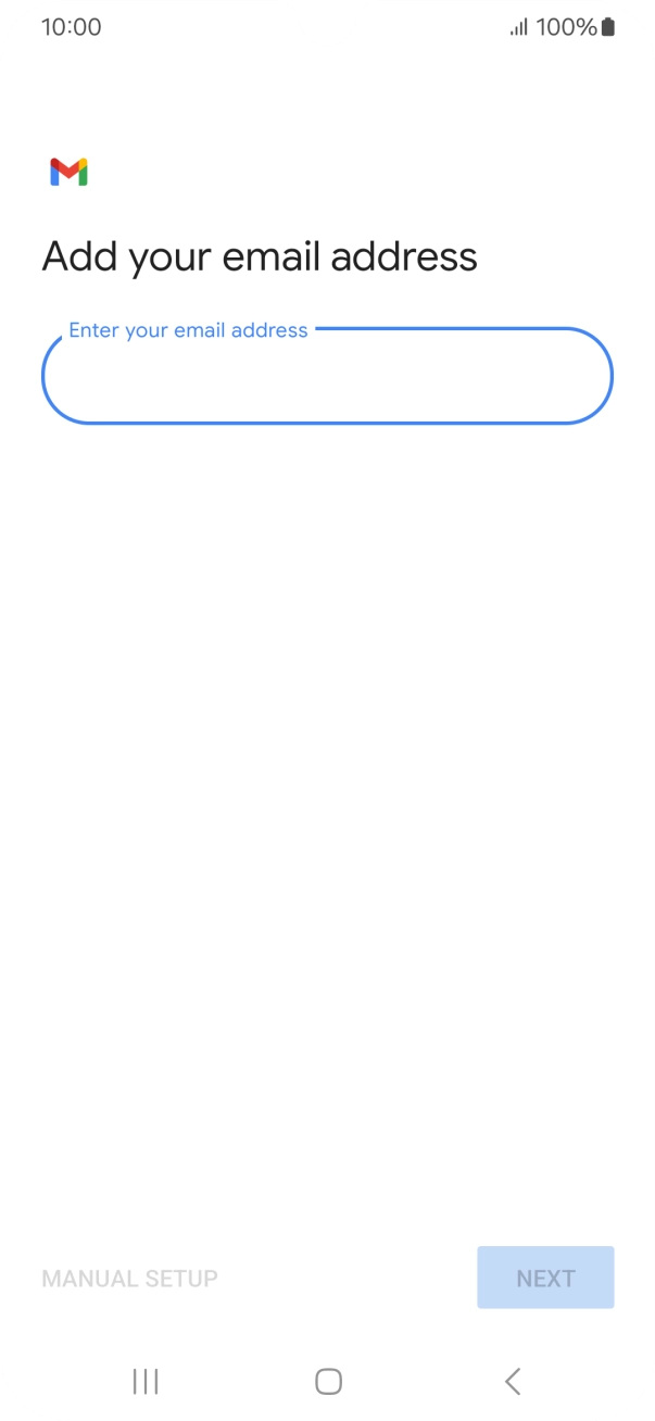 Press the field below 'Enter your email address' and key in your email address.