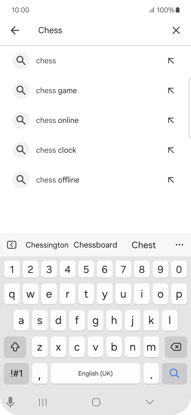 Key in the name or subject of the required app and press the search icon.