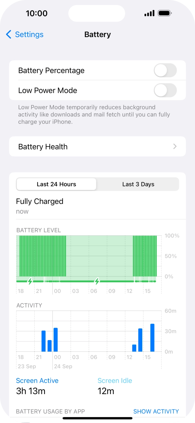Press the indicator next to 'Low Power Mode' to turn on the function.