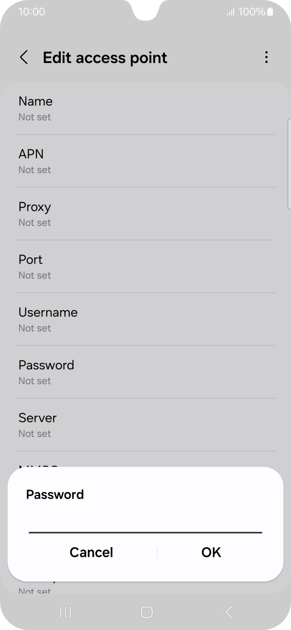 Key in p and press OK.