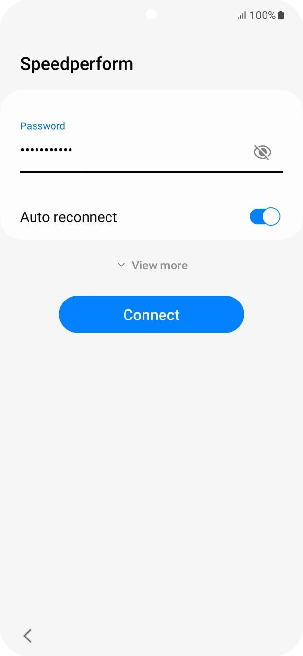 Key in the password for the WiFi network and press Connect.