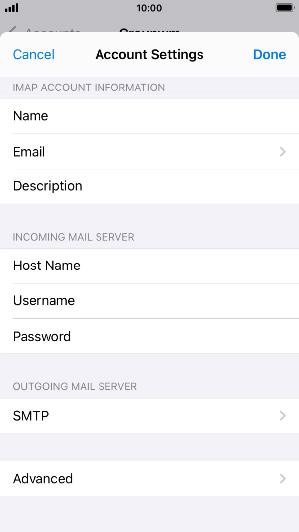 Press SMTP. Press SMTP.