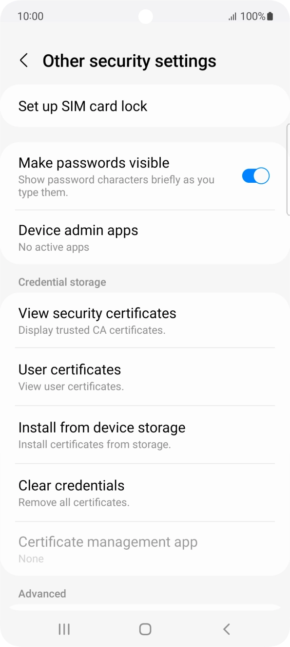 Press Set up SIM card lock.