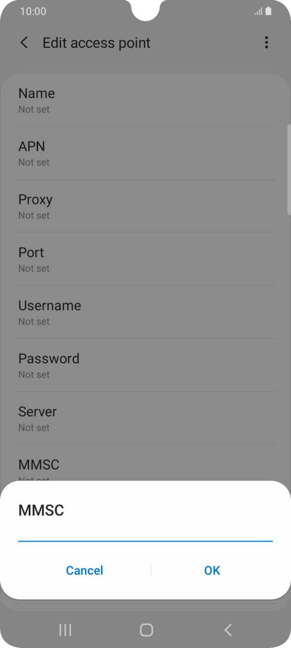 Key in http://mmsc.mms.o2.co.uk:8002 and press OK.