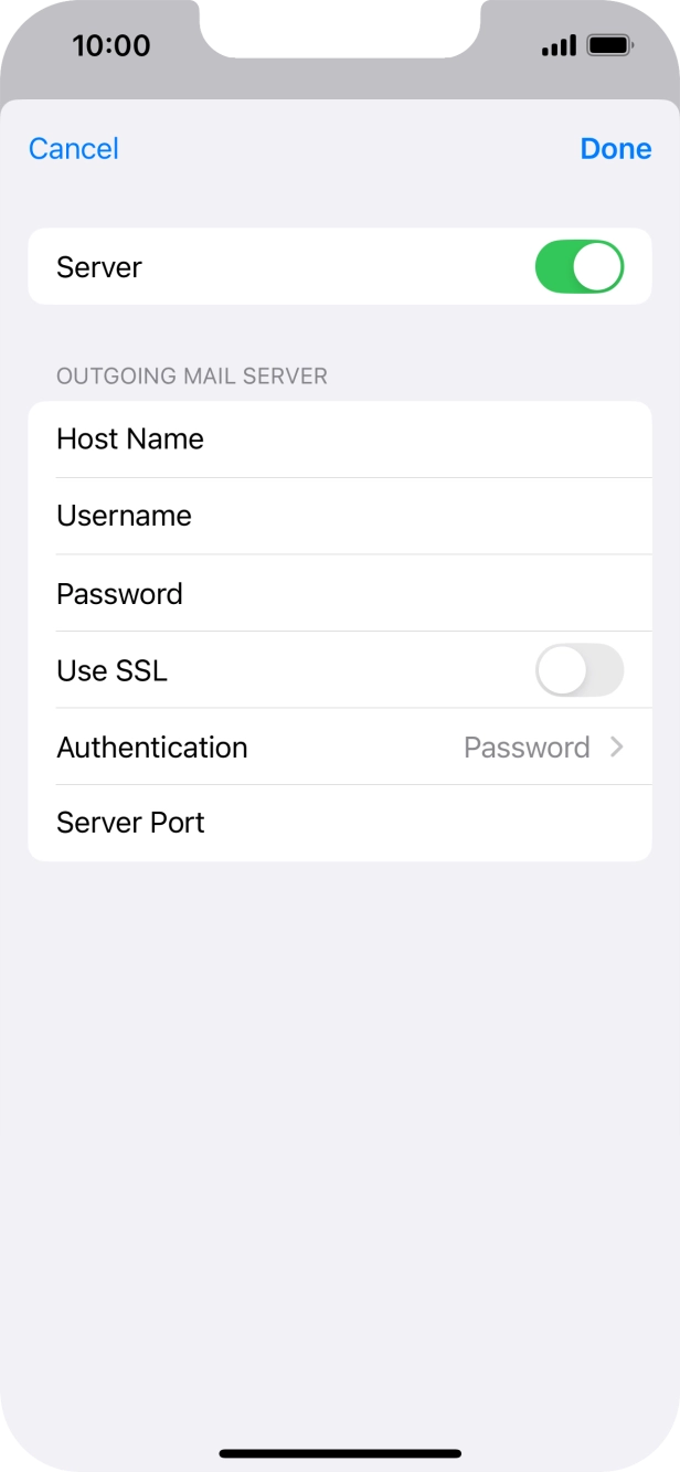 Press the indicator next to 'Use SSL' to turn on the function. Press the indicator next to 'Use SSL' to turn on the function.