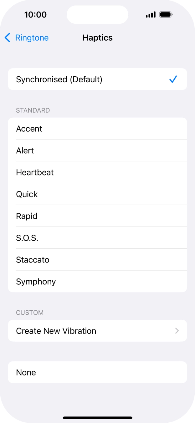 Press the required setting to turn on the function.