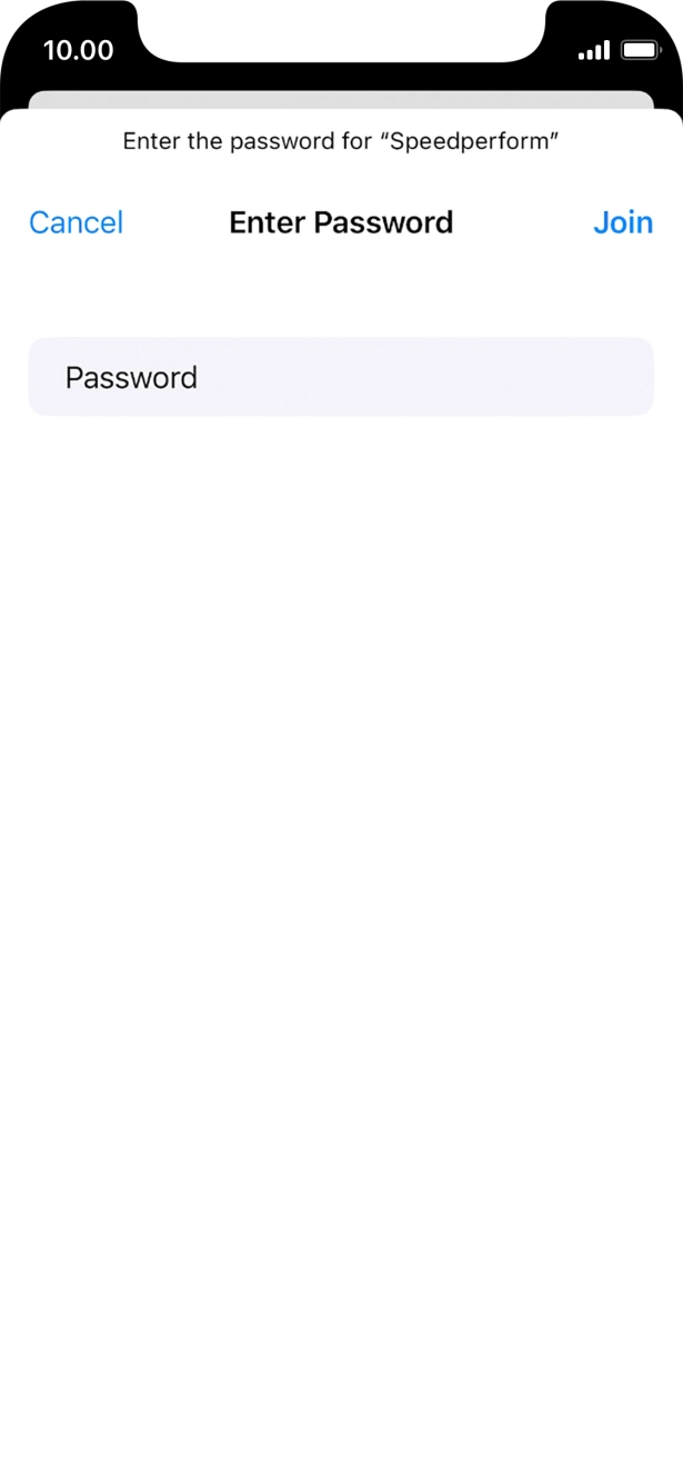 Key in the password for the WiFi network and press Join.