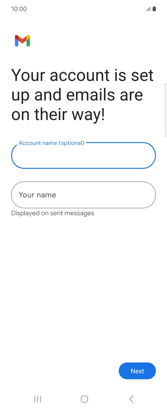 Press Your name and key in the required sender name.