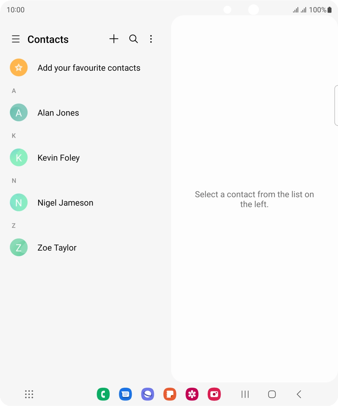 Press the new contact icon.