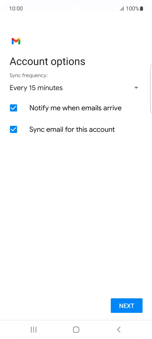 Press the drop down list below 'Sync frequency:'. Press the drop down list below 'Sync frequency:'.