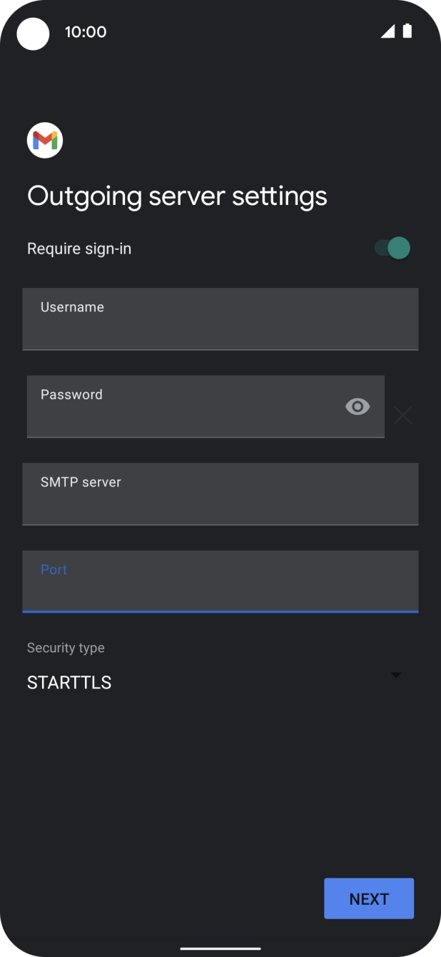 Press the drop down list below 'Security type'. Press the drop down list below 'Security type'.