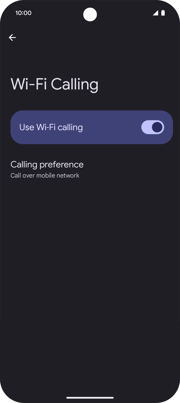 Press the indicator next to 'Use Wi-Fi calling' to turn the function on or off. Press the indicator next to 'Use Wi-Fi calling' to turn the function on or off.