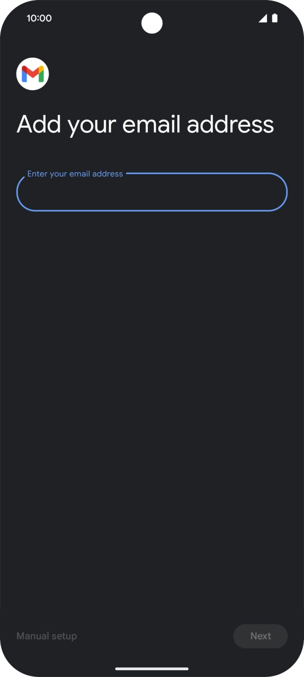 Press the field below 'Enter your email address' and key in your email address.
