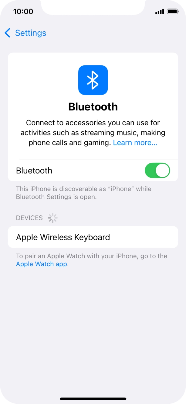 Press the required Bluetooth device and follow the instructions on the screen to pair the device with your phone.