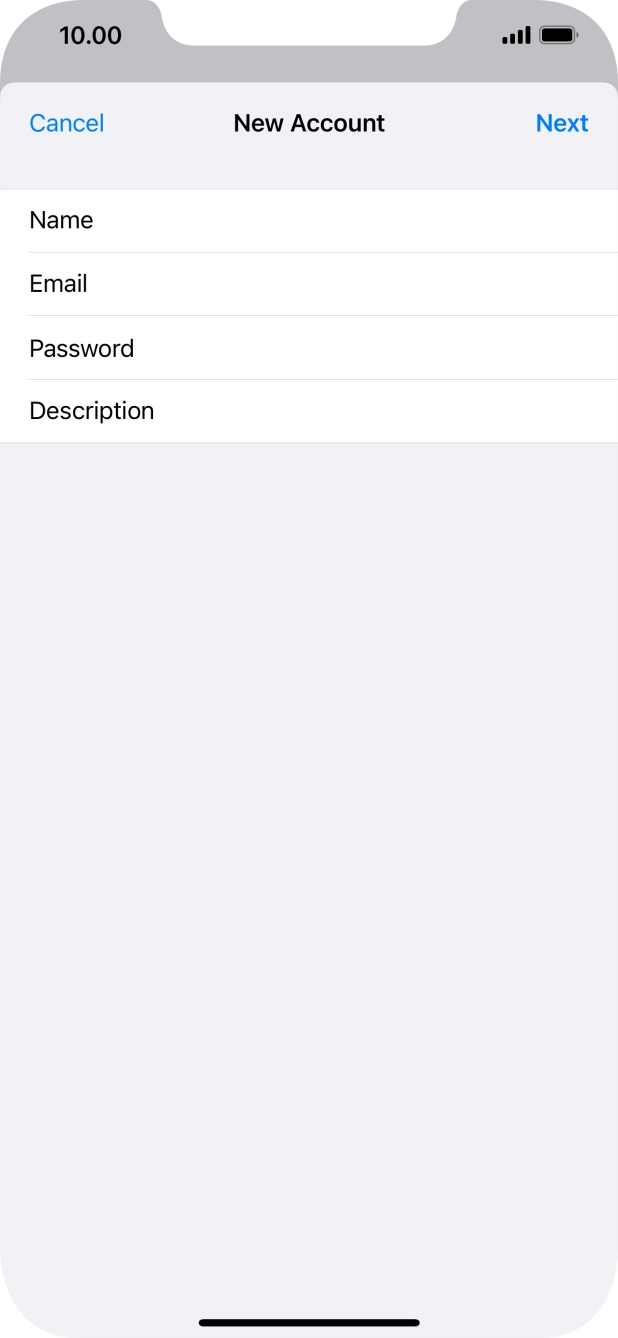Press Description and key in the required name. Press Description and key in the required name.