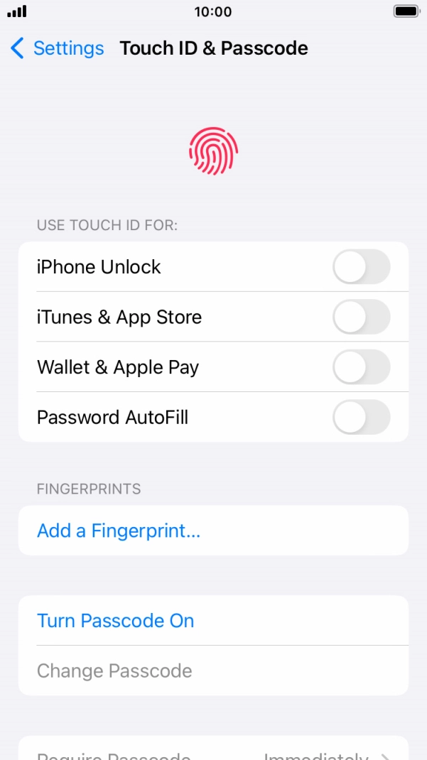 Press Add a Fingerprint... and follow the instructions on the screen to add your fingerprint.