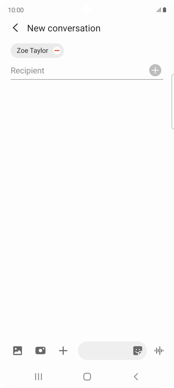 Press the text input field and write the text for your text message.