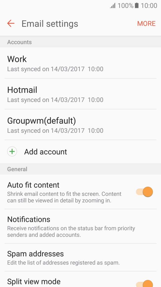Press the required account. Press the required account.