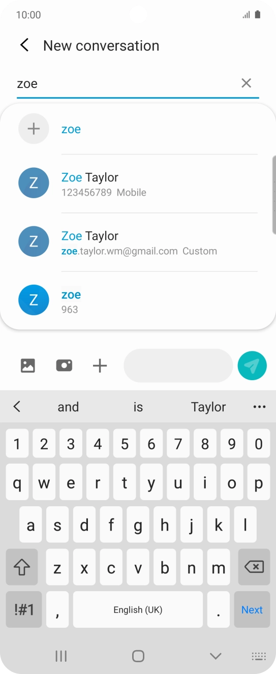 Press the required contact. Press the required contact.