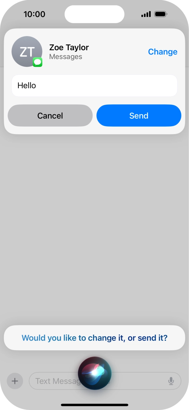 If an application is open on your phone, such as a Messages, you can also use the functions available here, e.g.: REPLY [text].