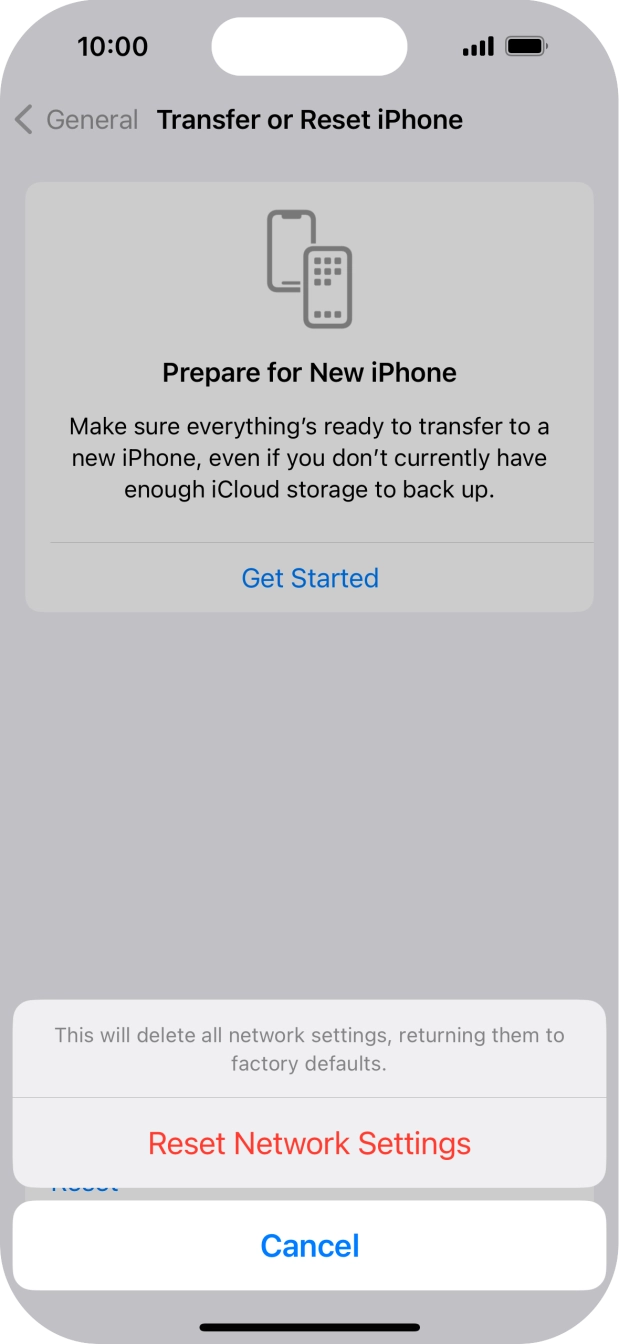 Press Reset Network Settings.