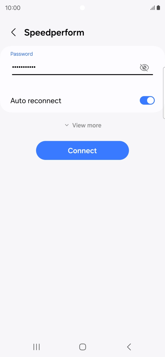 Key in the password for the WiFi network and press Connect.