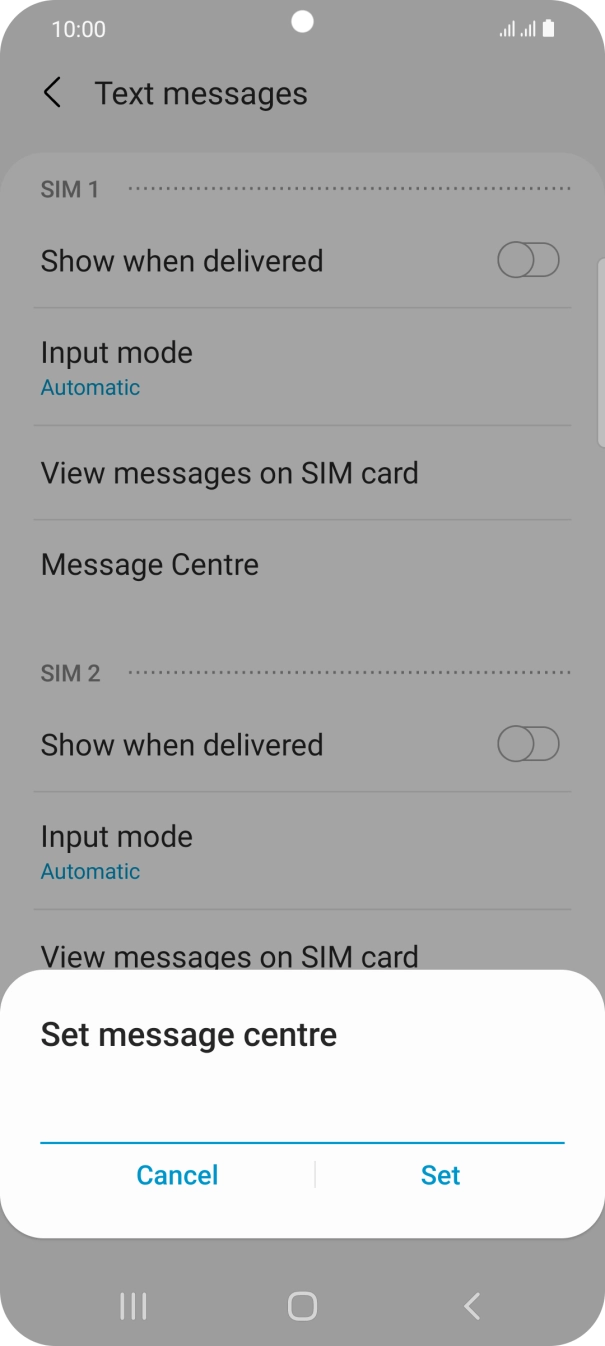 Key in +447802000332 and press Set.