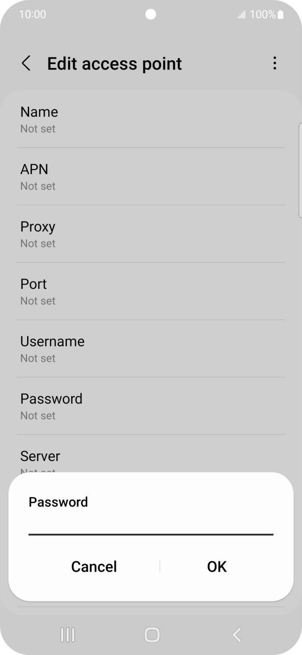 Key in password and press OK. Key in password and press OK.