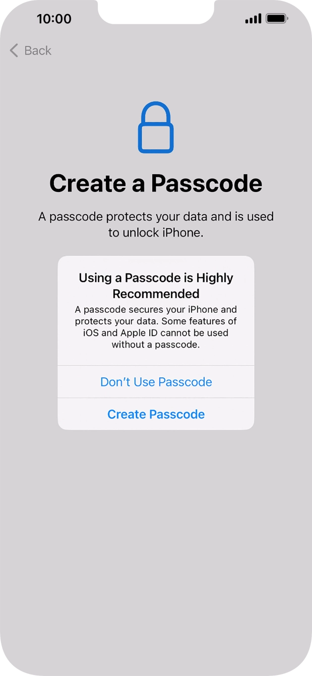If you turn off the function, press Don't Use Passcode. If you turn off the function, press Don't Use Passcode.