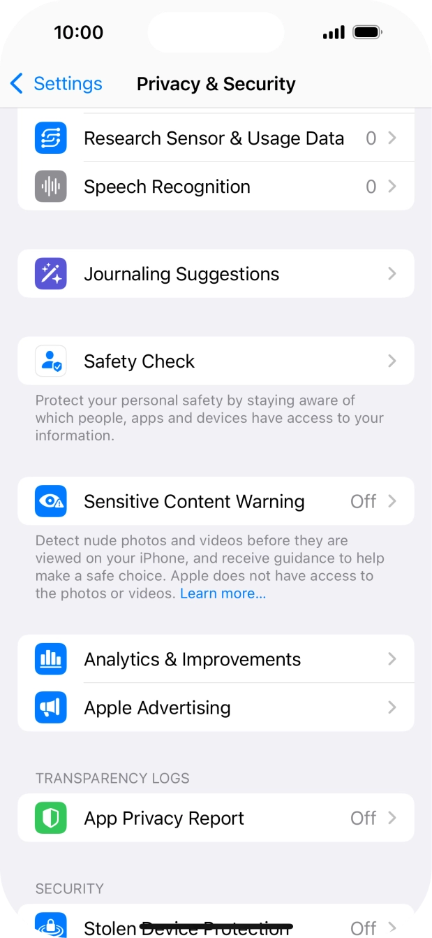 Press App Privacy Report.