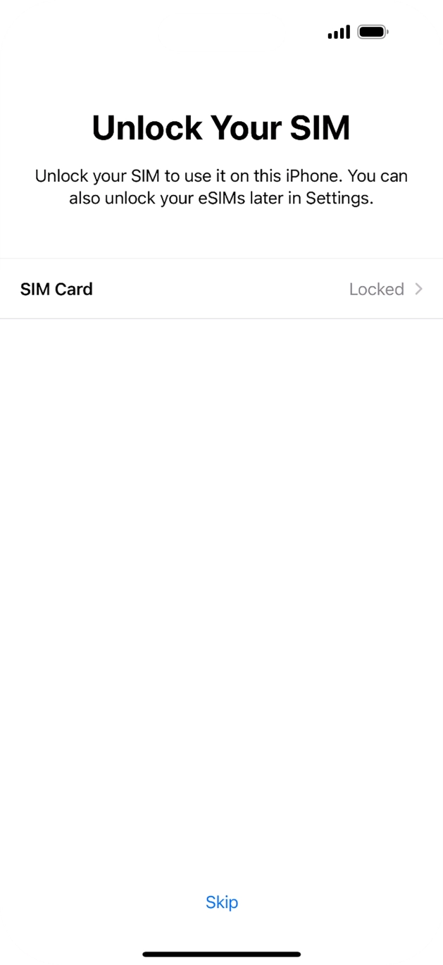 Press SIM Card.