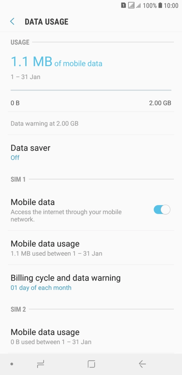 The total data usage is displayed.